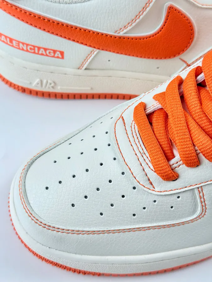 Nike Air Force 1 Low 07 x Balenciaga White Orange Double Swoosh
