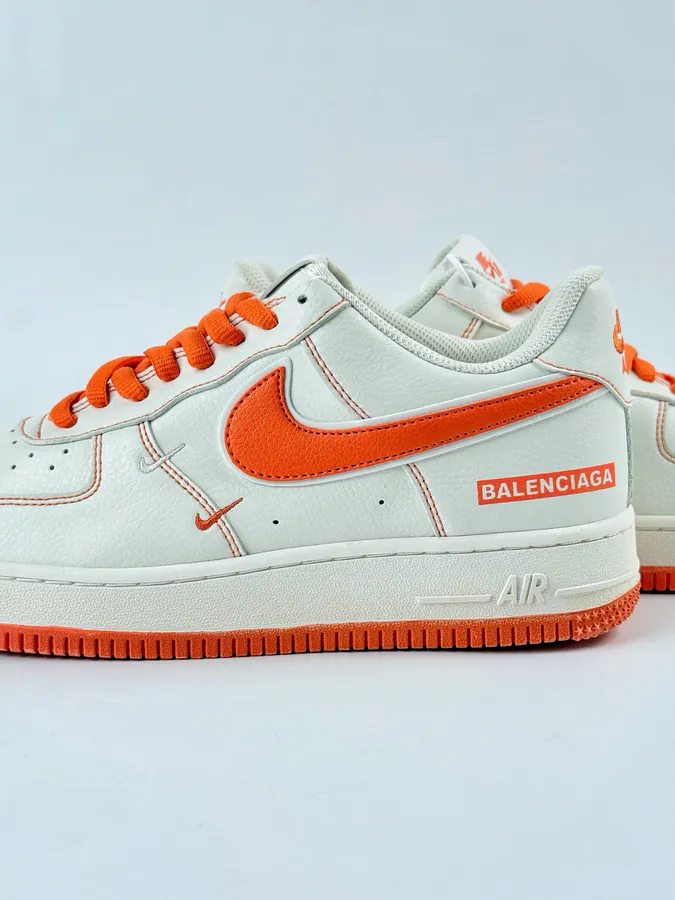 Nike Air Force 1 Low 07 x Balenciaga White Orange Double Swoosh