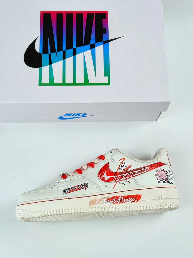 Nike Air Force 1 Low 07 x Brain White Red