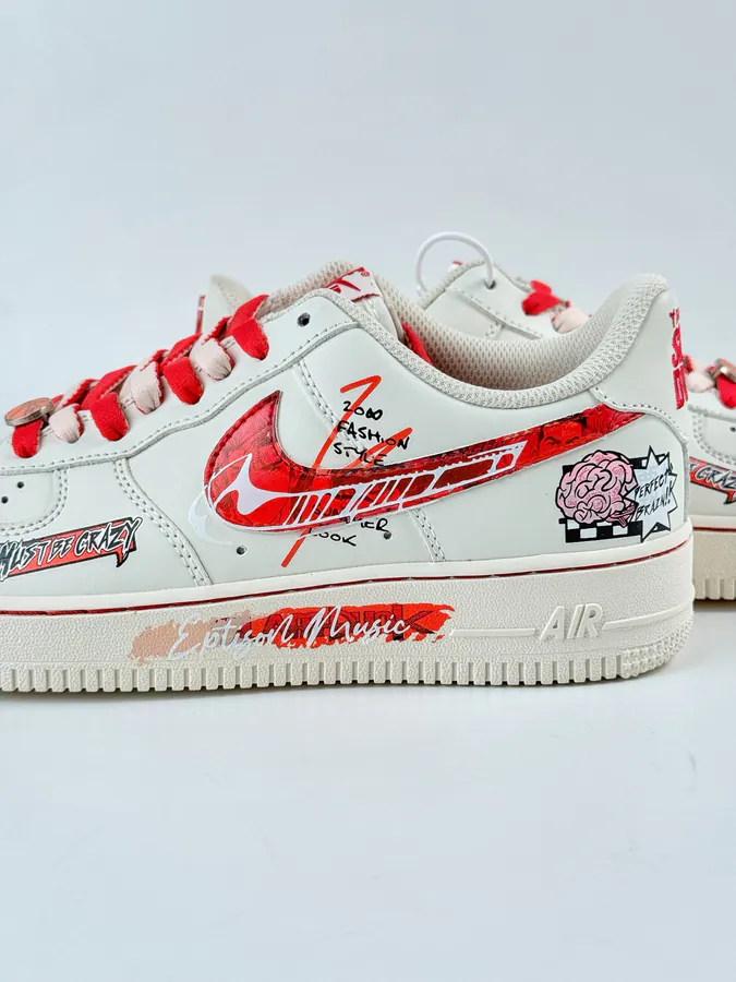 Nike Air Force 1 Low 07 x Brain White Red