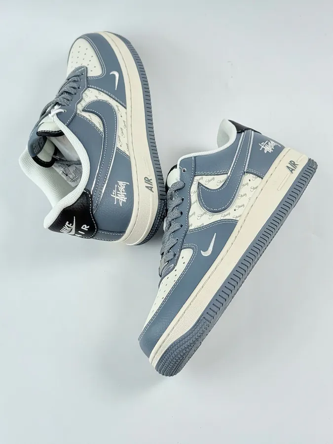 Nike Air Force 1 Low 07 x Stussy Blue and White Stripes