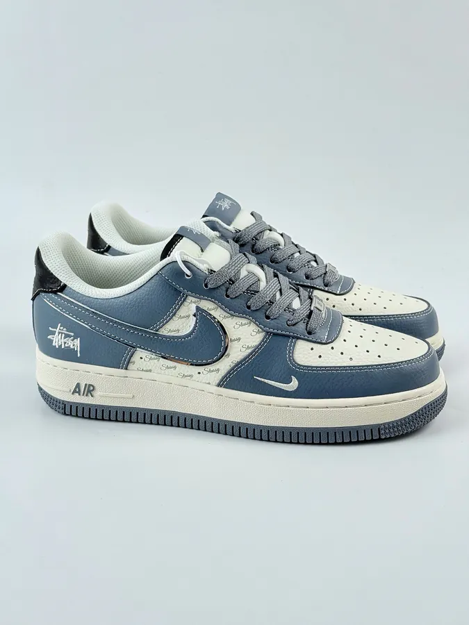 Nike Air Force 1 Low 07 x Stussy Blue and White Stripes