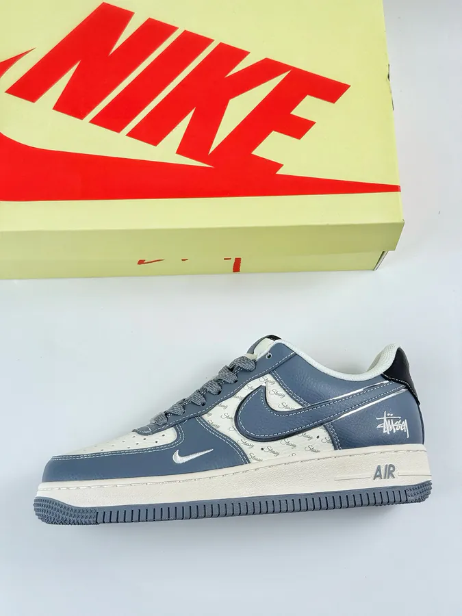 Nike Air Force 1 Low 07 x Stussy Blue and White Stripes