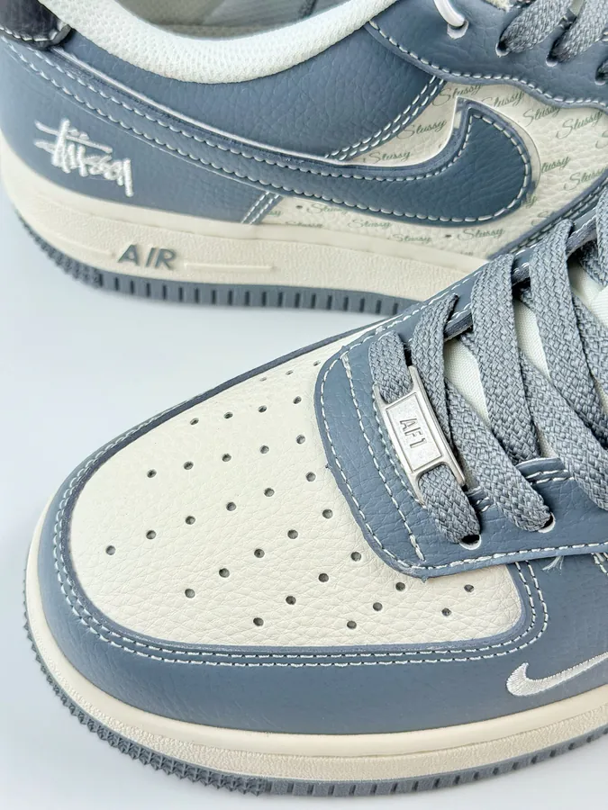 Nike Air Force 1 Low 07 x Stussy Blue and White Stripes