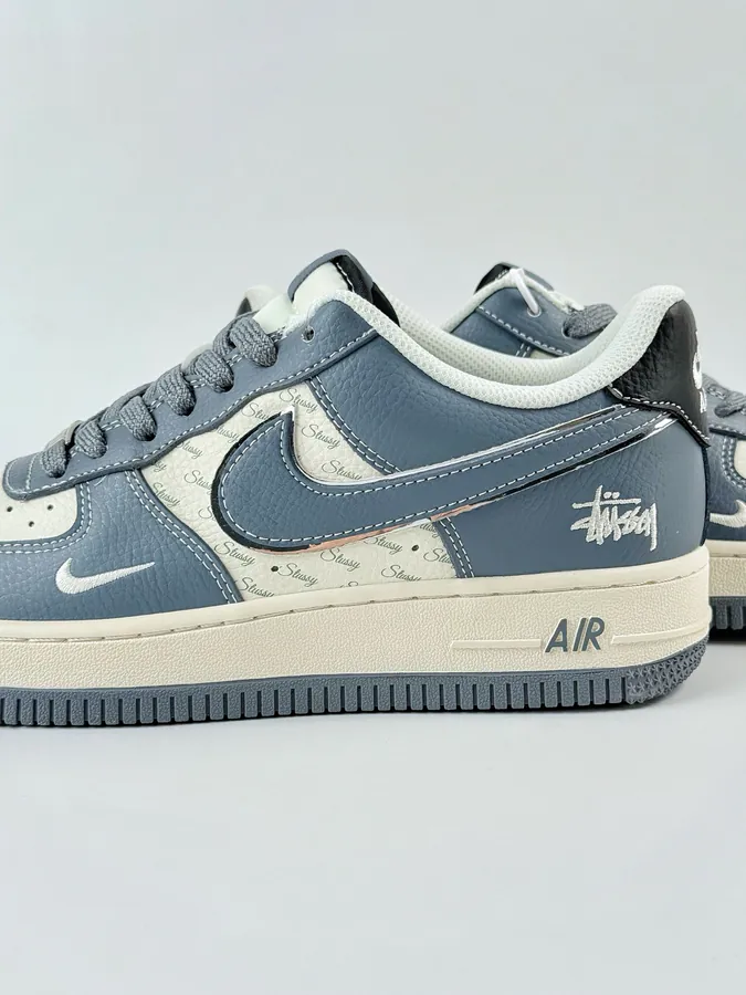 Nike Air Force 1 Low 07 x Stussy Blue and White Stripes