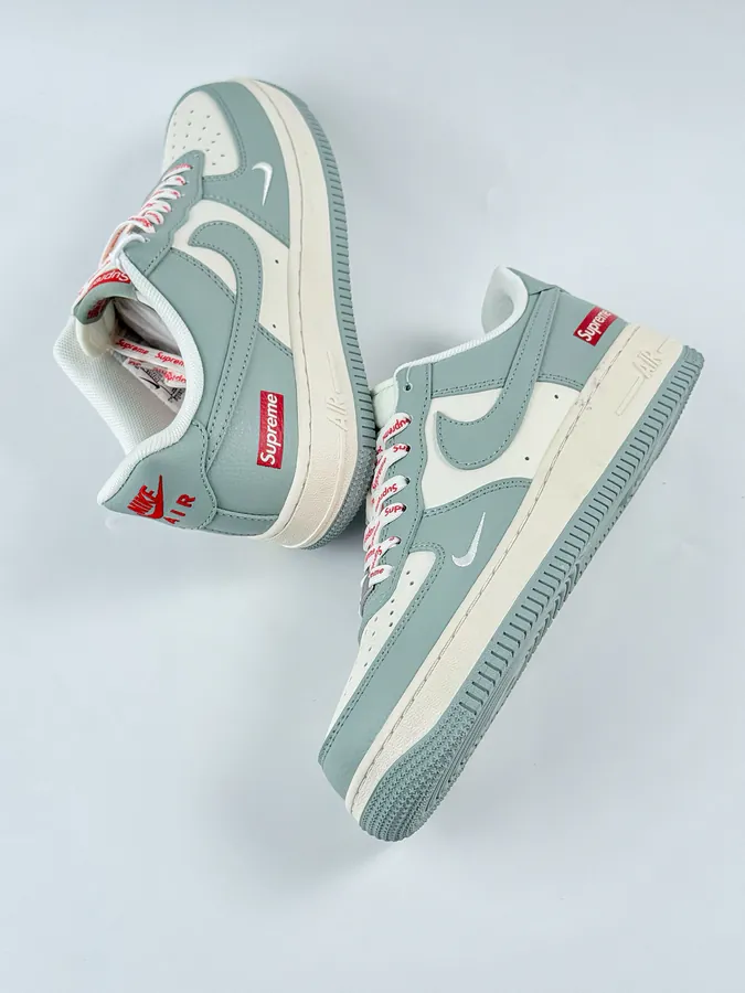 Nike Air Force 1 Low 07 x Supreme Gray White with Small Swoosh