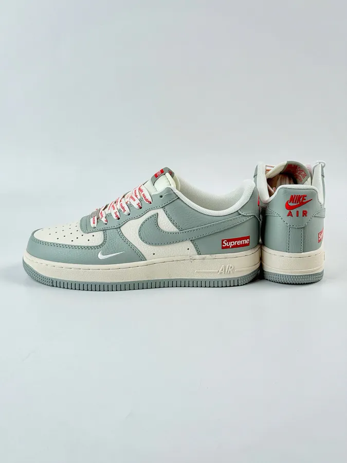Nike Air Force 1 Low 07 x Supreme Gray White with Small Swoosh