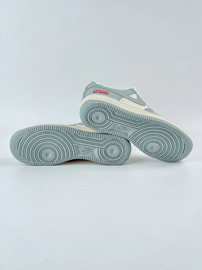 Nike Air Force 1 Low 07 x Supreme Gray White with Small Swoosh