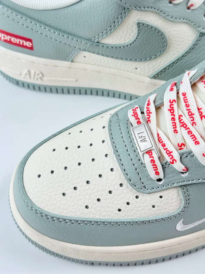 Nike Air Force 1 Low 07 x Supreme Gray White with Small Swoosh