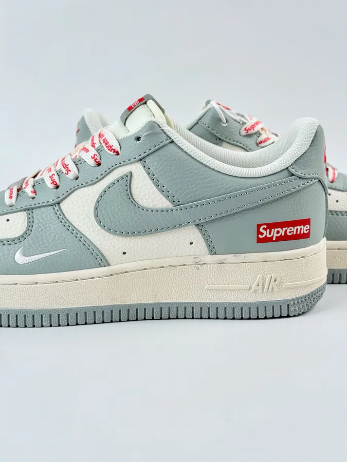 Nike Air Force 1 Low 07 x Supreme Gray White with Small Swoosh