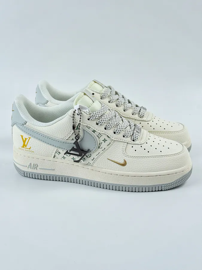 Nike Air Force 1 Low 07 x Louis Vuitton White and Gray Monogram Starry