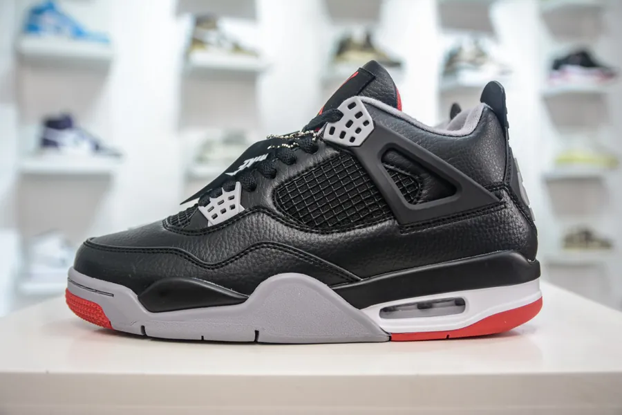 Air Jordan AJ4 Bred Reimagined Black Red 2024 Edition