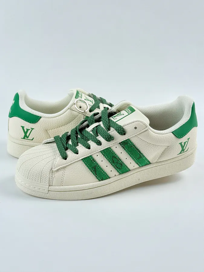 AD Originals Superstar x Louis Vuitton White and Green Starry