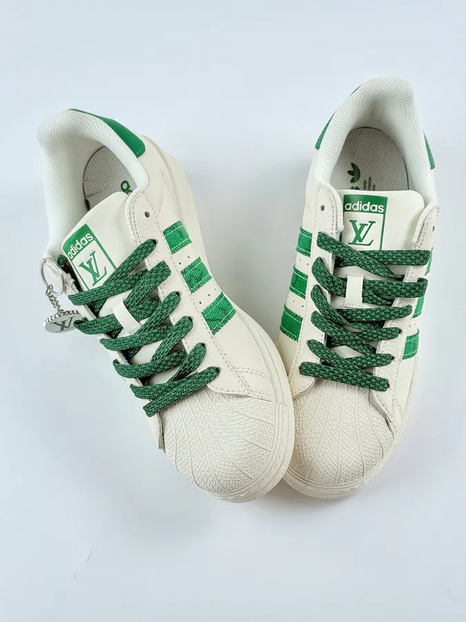 AD Originals Superstar x Louis Vuitton White and Green Starry