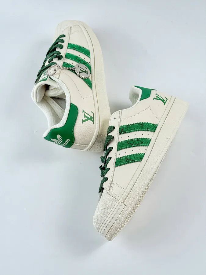 AD Originals Superstar x Louis Vuitton White and Green Starry