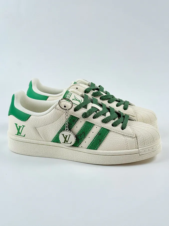 AD Originals Superstar x Louis Vuitton White and Green Starry