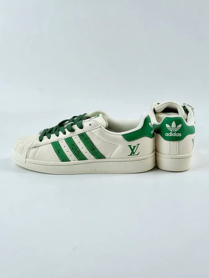 AD Originals Superstar x Louis Vuitton White and Green Starry