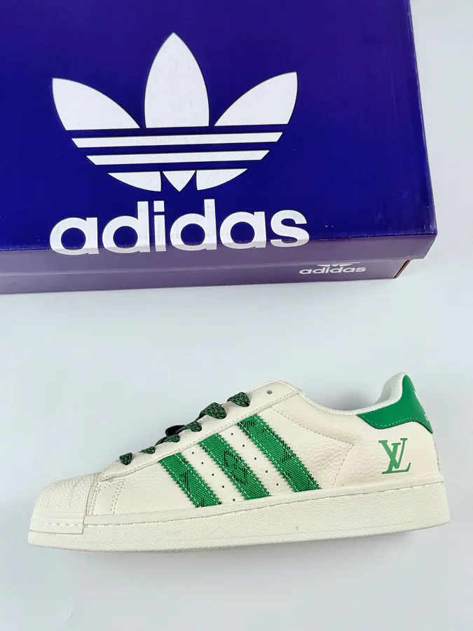 AD Originals Superstar x Louis Vuitton White and Green Starry