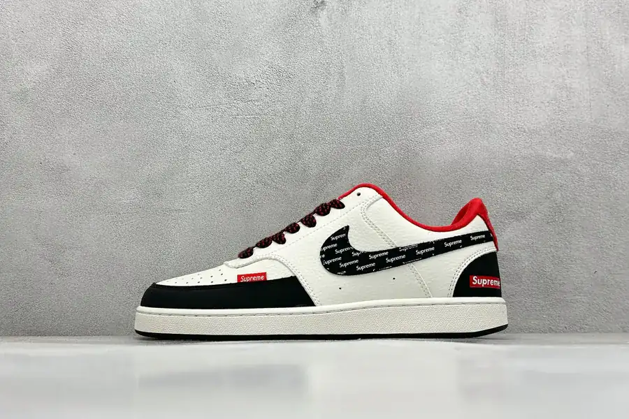 Nike Court Vision Low x Supreme Black White Red