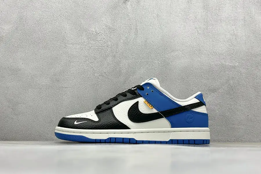 Nike SB Dunk Low x Fragment Design White Black Blue Swoosh