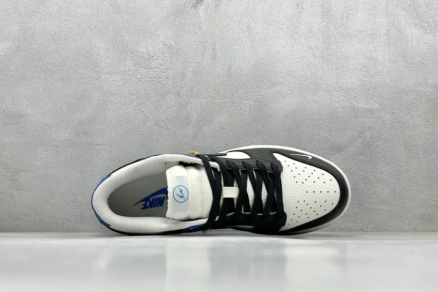 Nike SB Dunk Low x Fragment Design White Black Blue Swoosh