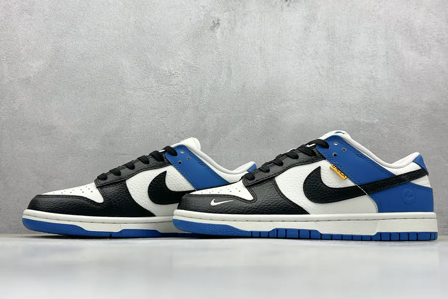 Nike SB Dunk Low x Fragment Design White Black Blue Swoosh