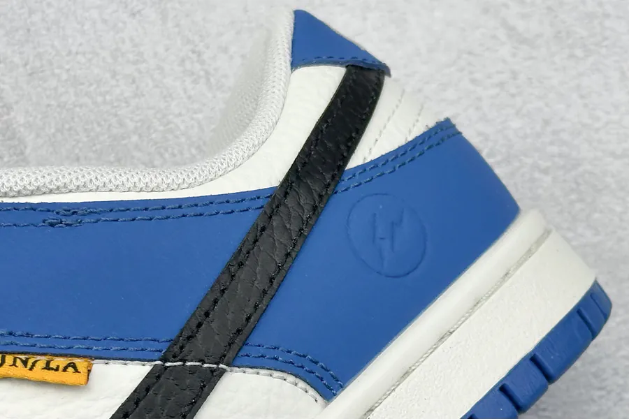 Nike SB Dunk Low x Fragment Design White Black Blue Swoosh