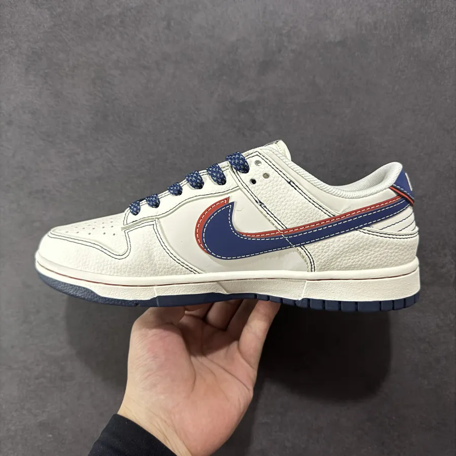 Nike SB Dunk Low x Gucci Collaboration Red Blue Double Swoosh Sneaker