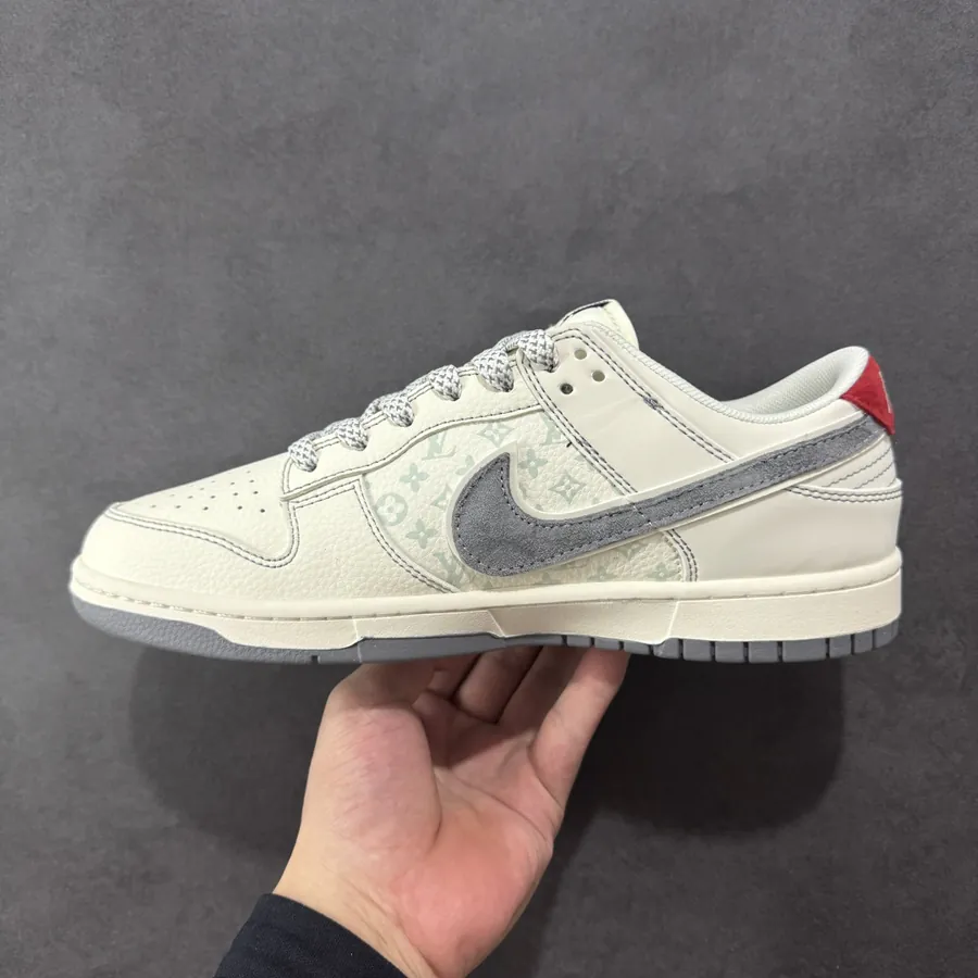 Nike SB Dunk Low LV Custom Edition Red Sole with Gray Outsole