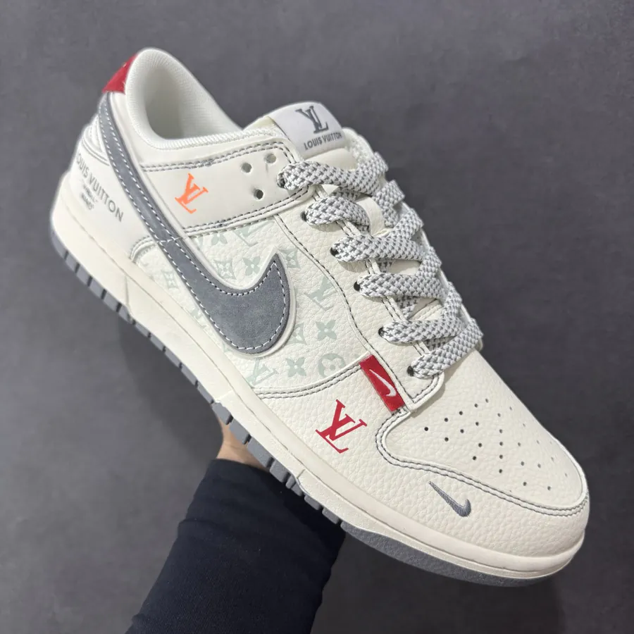Nike SB Dunk Low LV Custom Edition Red Sole with Gray Outsole