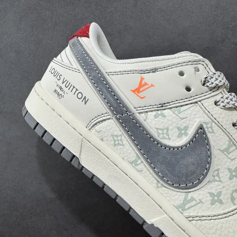 Nike SB Dunk Low LV Custom Edition Red Sole with Gray Outsole