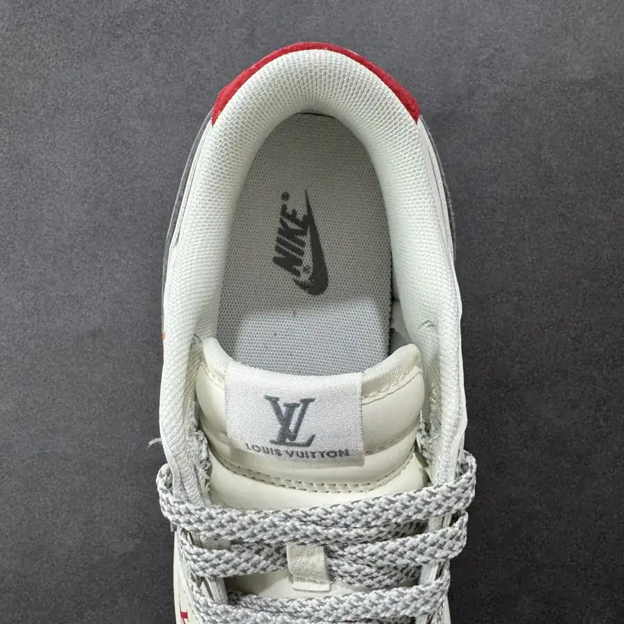 Nike SB Dunk Low LV Custom Edition Red Sole with Gray Outsole