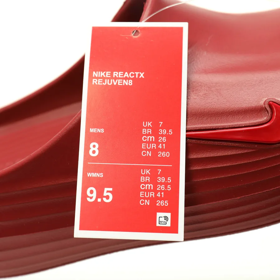 Nike ReactX Rejuven8 Slide Team Red Outdoor Water Resistant Casual Slides