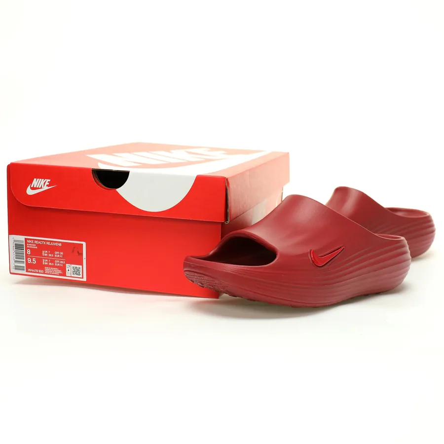 Nike ReactX Rejuven8 Slide Team Red Outdoor Water Resistant Casual Slides