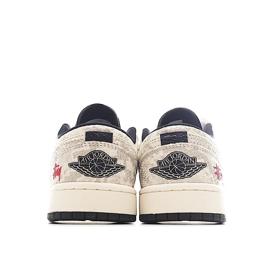 Air 1 Low 1 Gray Snake Pattern Custom Edition