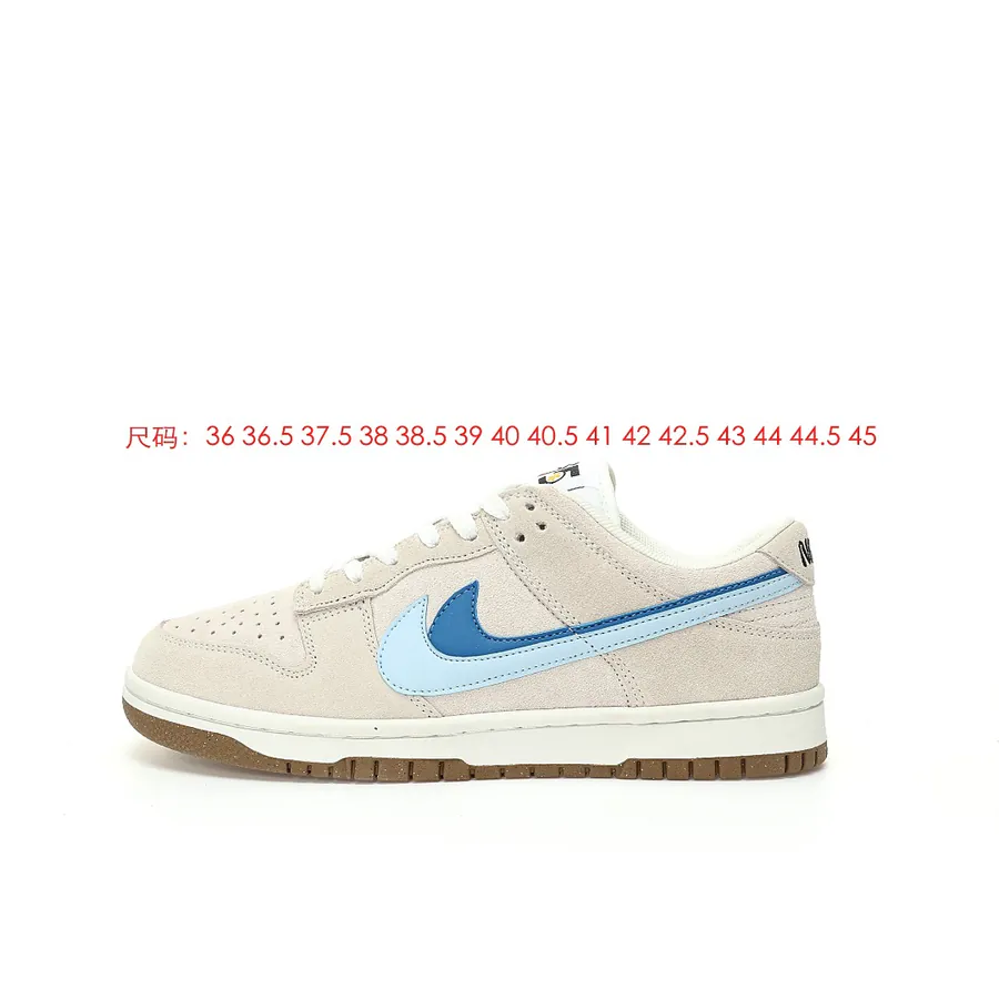 Nike SB Dunk Low SE '85 Grey Blue' Retro Double Swoosh Design, Durable Rubber Sole