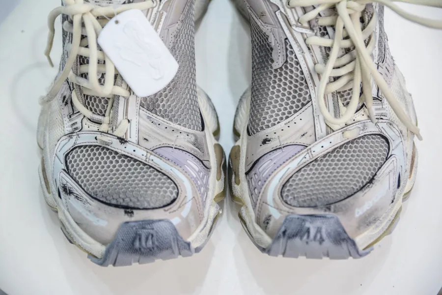 BALENCIAGA Stapler Sneakers 10XL Size, Silver Grey Color