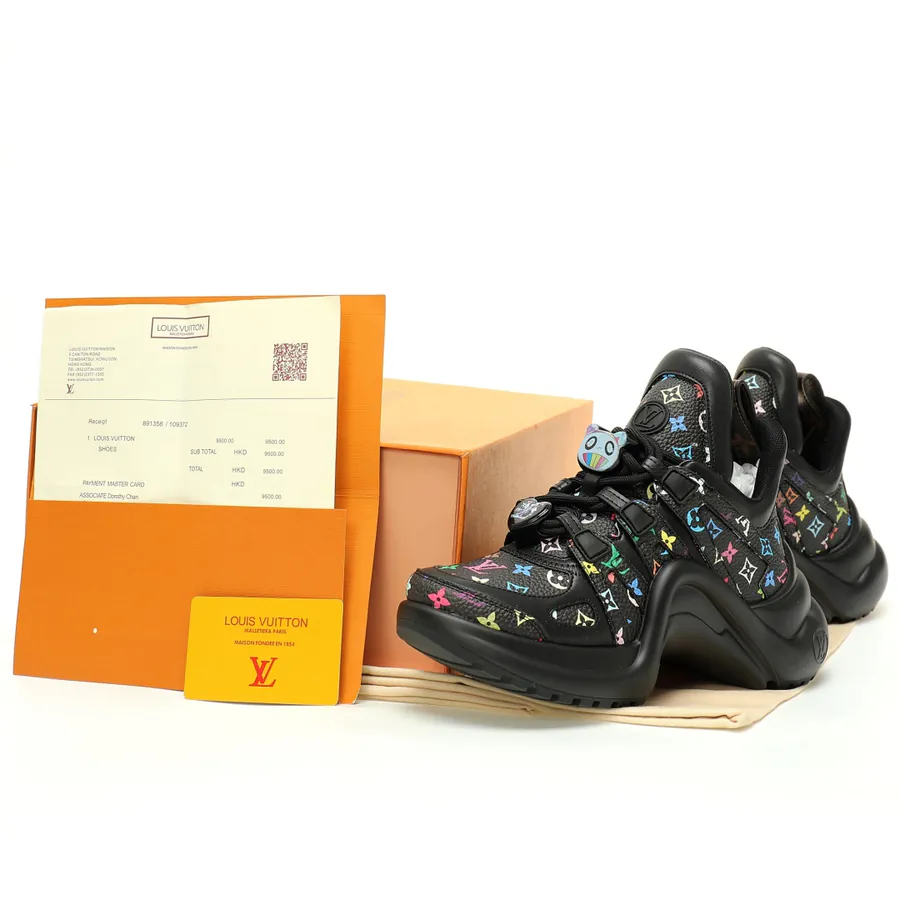 Louis Vuitton Archlight Sneakers Monogram Denim & Leather Trim, Large Size