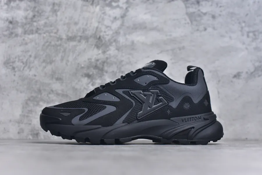 LV Runner Tatic Sporty Sneaker with Grid Fabric and Metallic Canvas