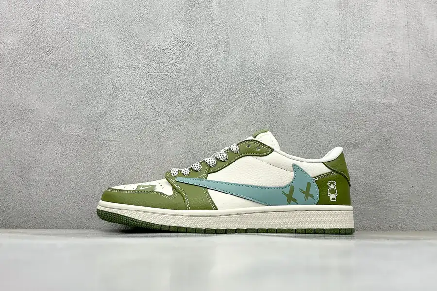 Travis Scott x Nike Air Jordan 1 Low Reverse White Green Swoosh