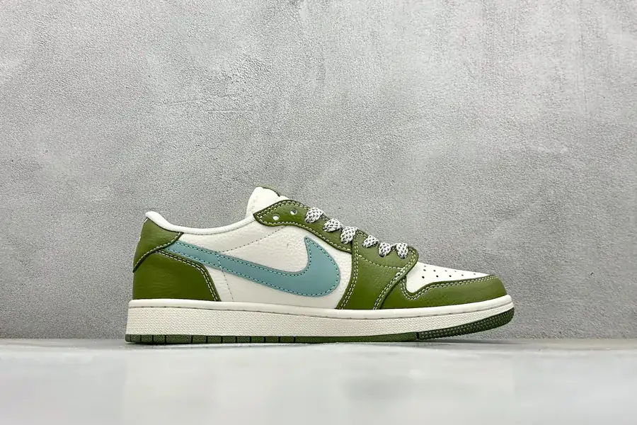 Travis Scott x Nike Air Jordan 1 Low Reverse White Green Swoosh