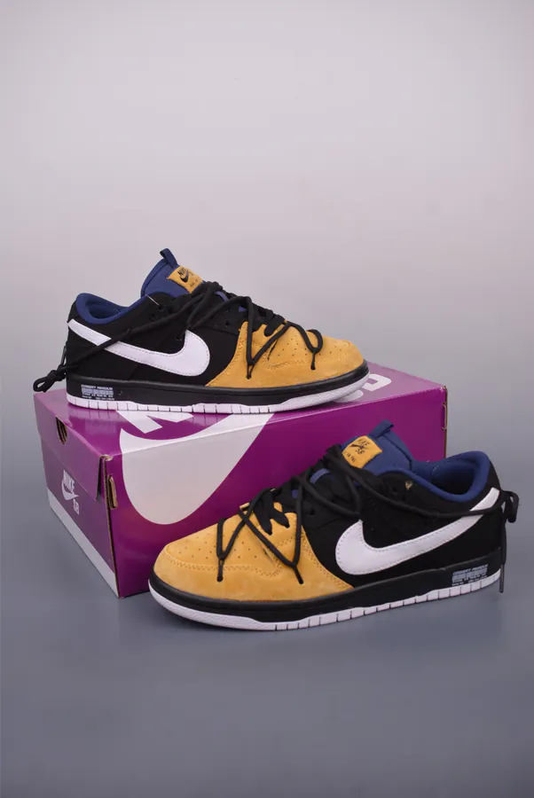 Nike SB Dunk Low Black and Yellow Canvas