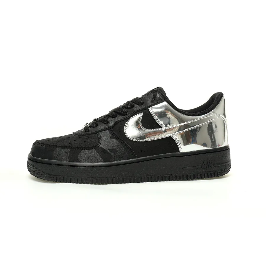 Air Force 107 Low 'Black Metallic Sier' Low Top Sneaker
