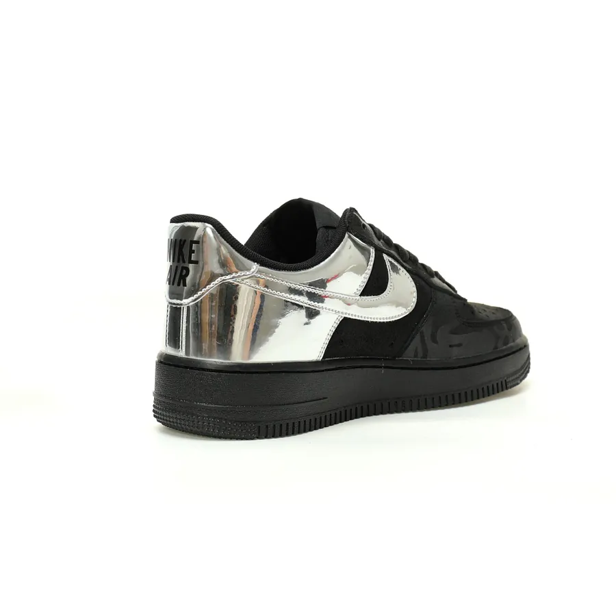 Air Force 107 Low 'Black Metallic Sier' Low Top Sneaker