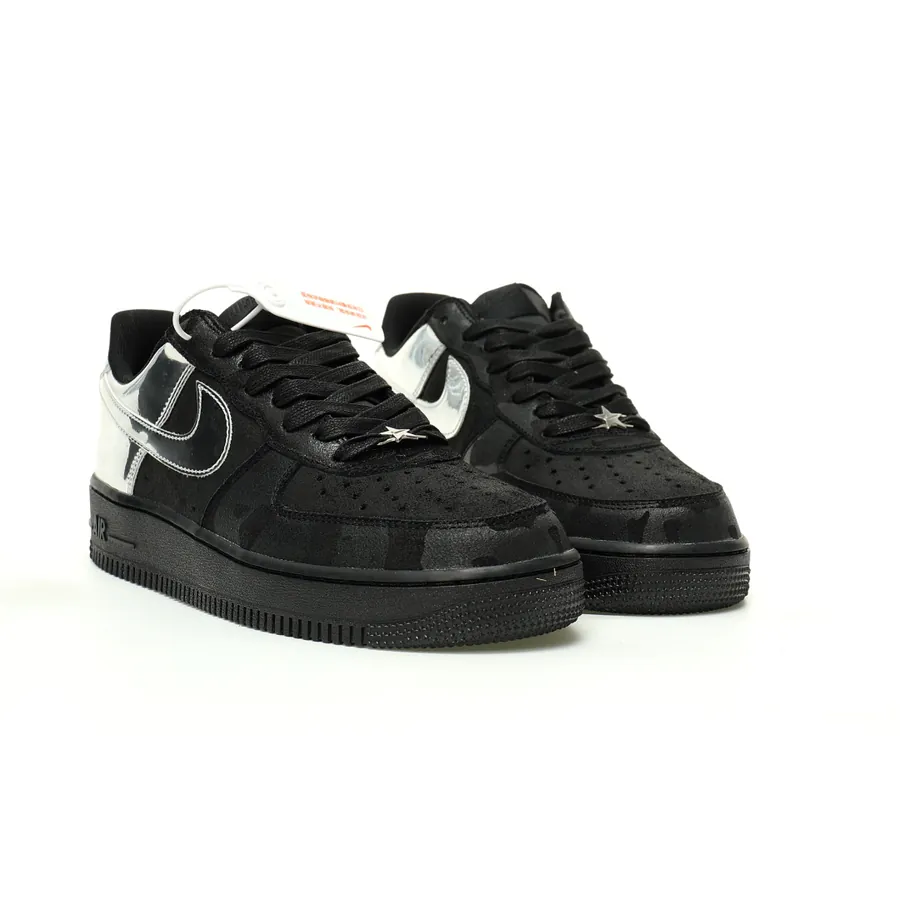 Air Force 107 Low 'Black Metallic Sier' Low Top Sneaker