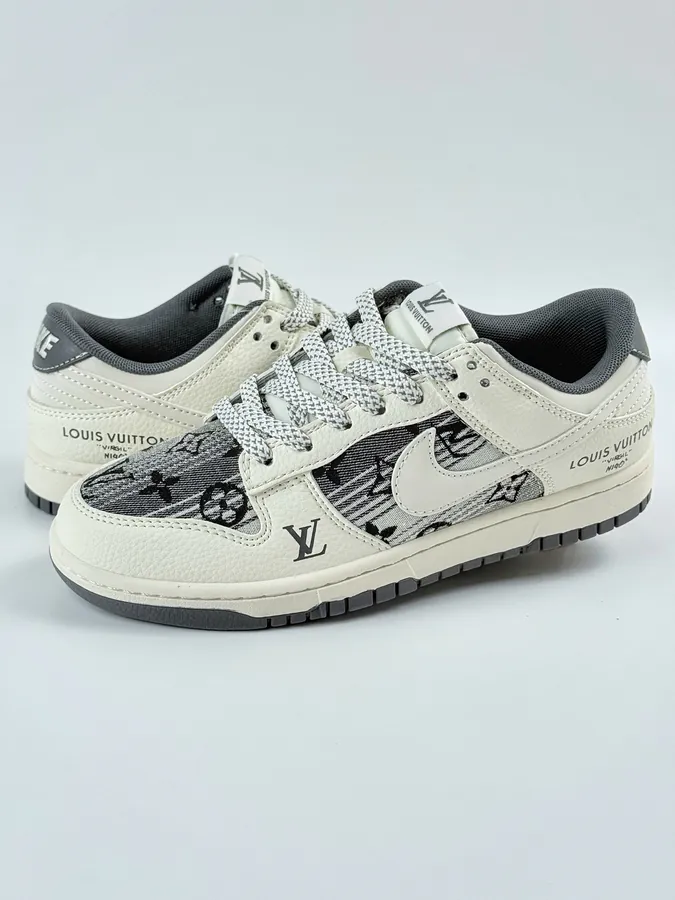 Nike SB Dunk Low x Louis Vuitton White Black Starry
