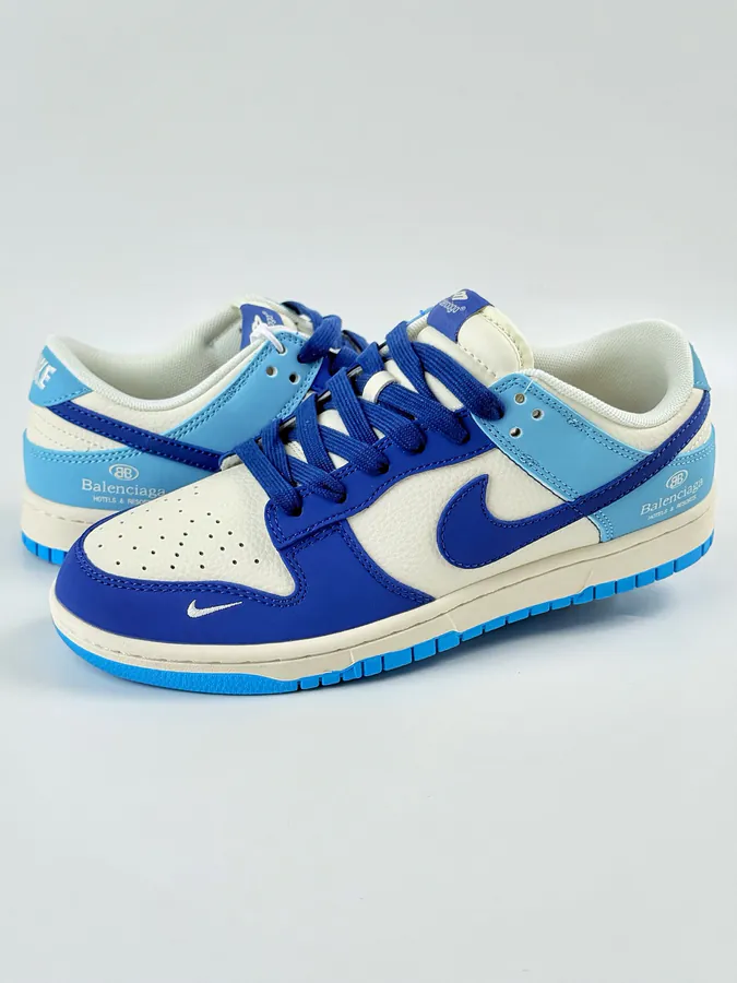 Nike SB Dunk Low x Balenciaga Blue and White Logo