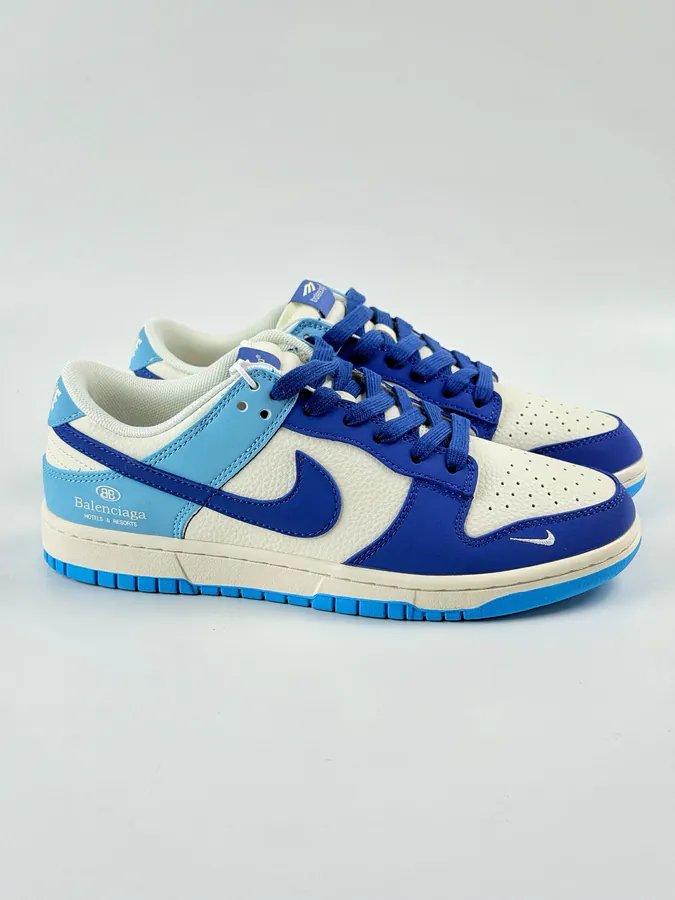Nike SB Dunk Low x Balenciaga Blue and White Logo