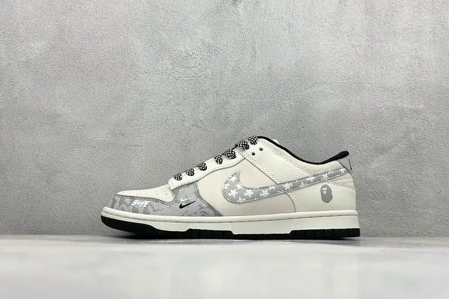 XC Version Nike SB Dunk Low BAPE Collaboration Full Print Star Gray