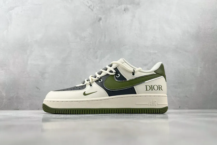 Nike Air Force 107 DIOR Collaboration White Black Green